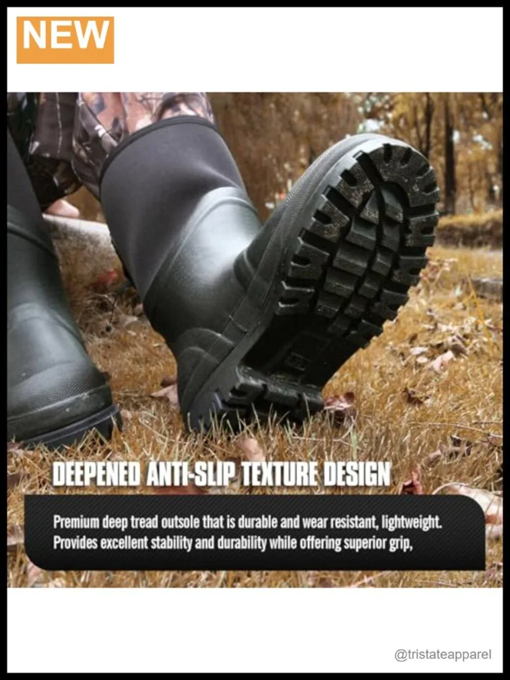 Men's Waterproof Hunting Boots, 6mm Neoprene Insulated Rubber Rain Boots